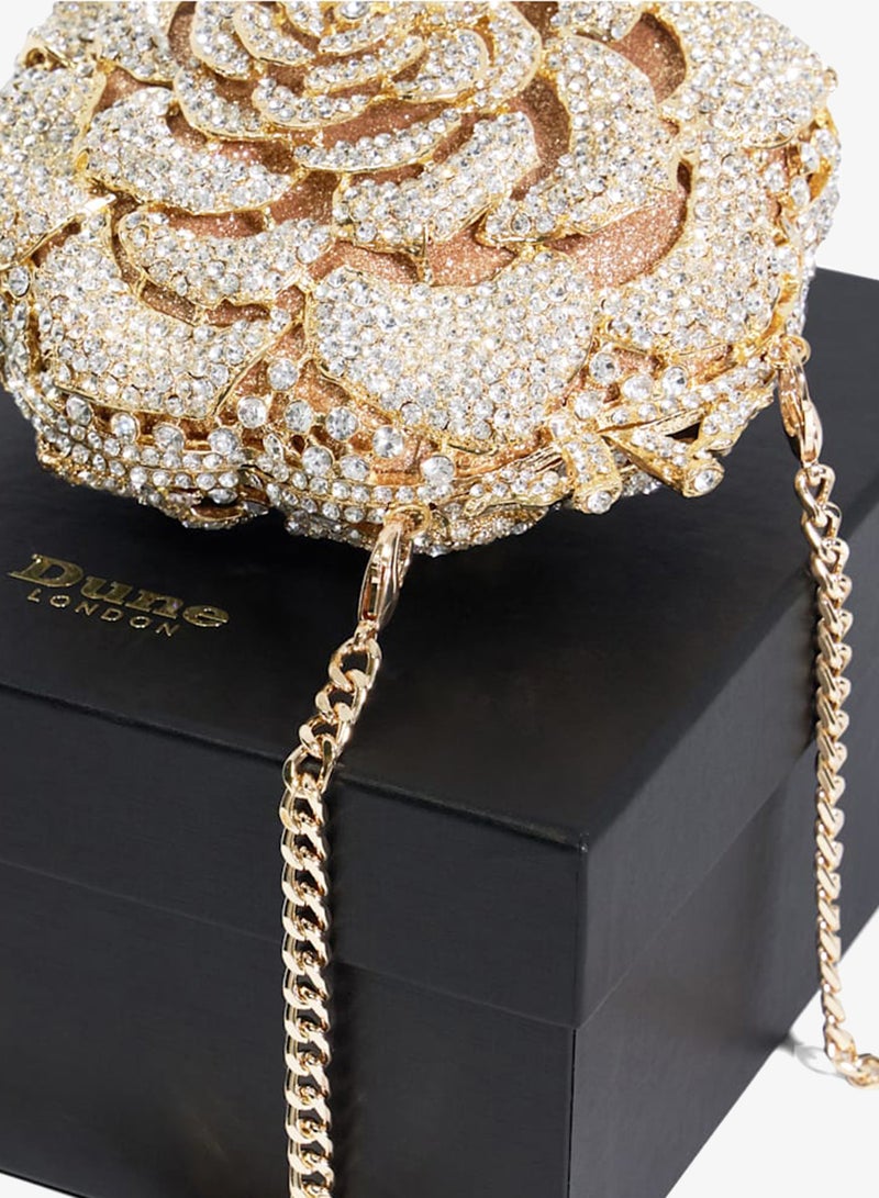 Dune London Floral Diamante Embellished Clutch - Image 3